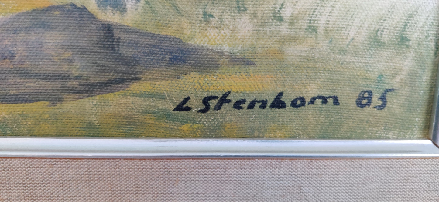 Lasse Stenbom - Signeerattu Öljyvärityö (1985)