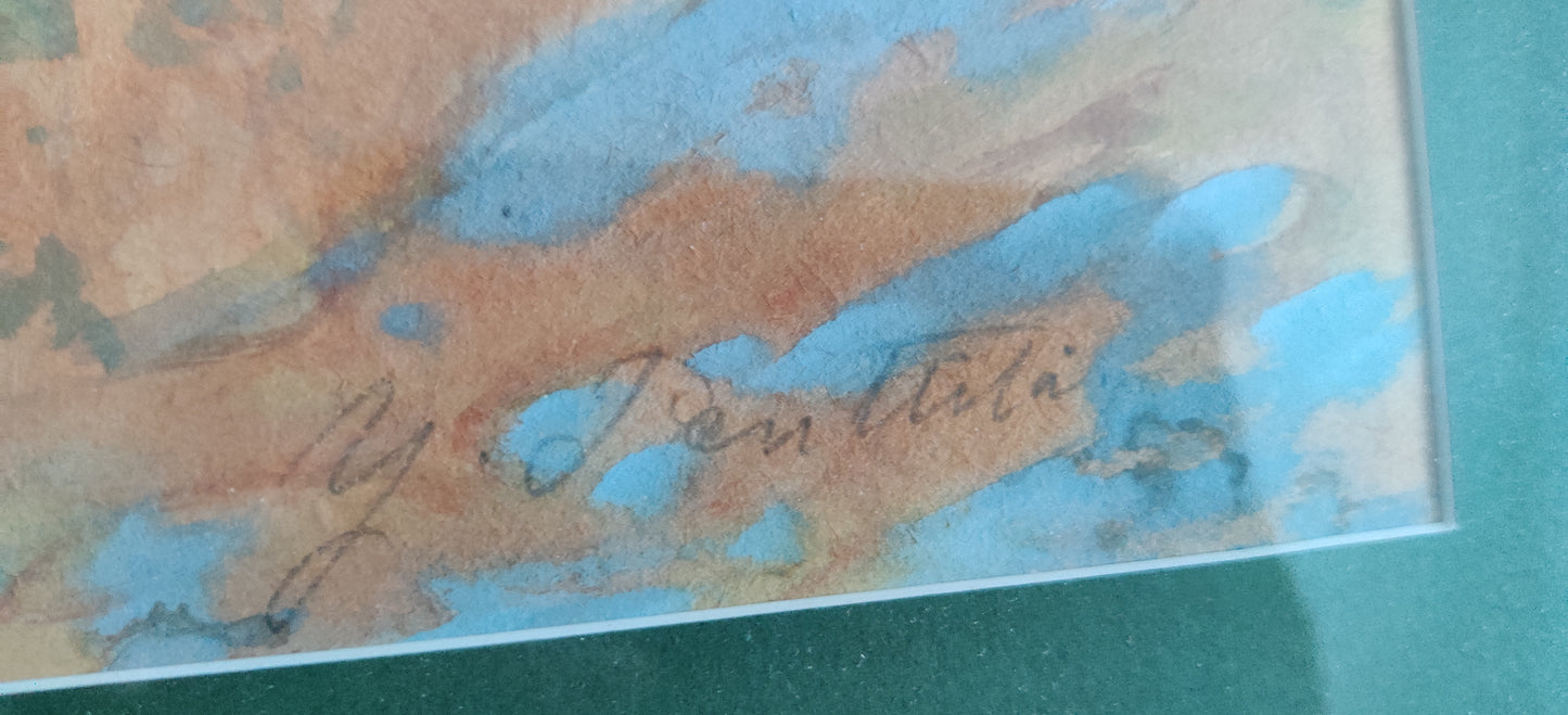 Yrjö Penttilä - Signeerattu Akvarellimaalaus (1953)