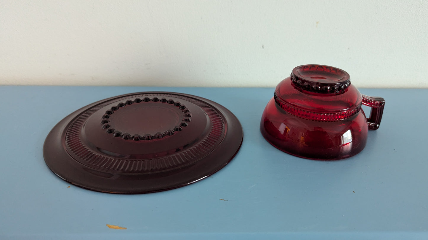 Paden City - Cavendish Ruby Kahvikuppi ja Tassi (1940-luku)