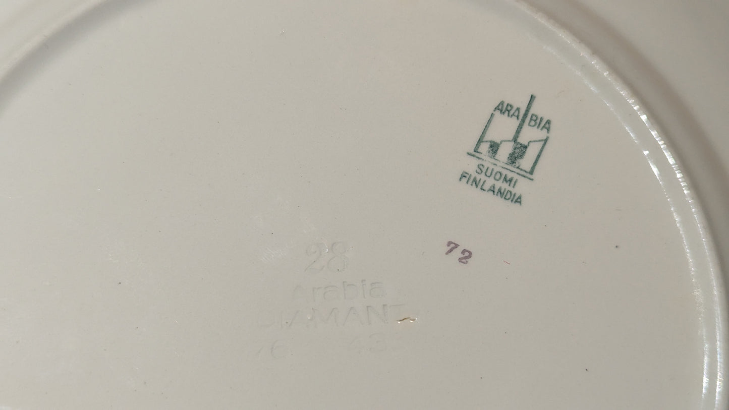 Arabia Näkki Ruokalautanen (6kpl, 1933-1939, Tyra Lundgren)