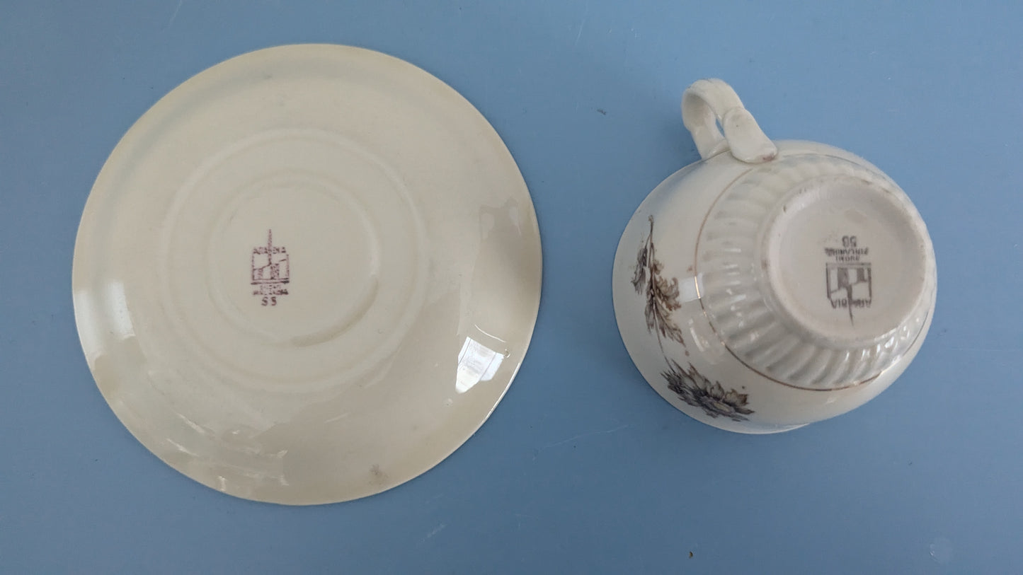 Arabia Asteri Kuvioinen Kahvikuppi ja Asetti (1946-1949)