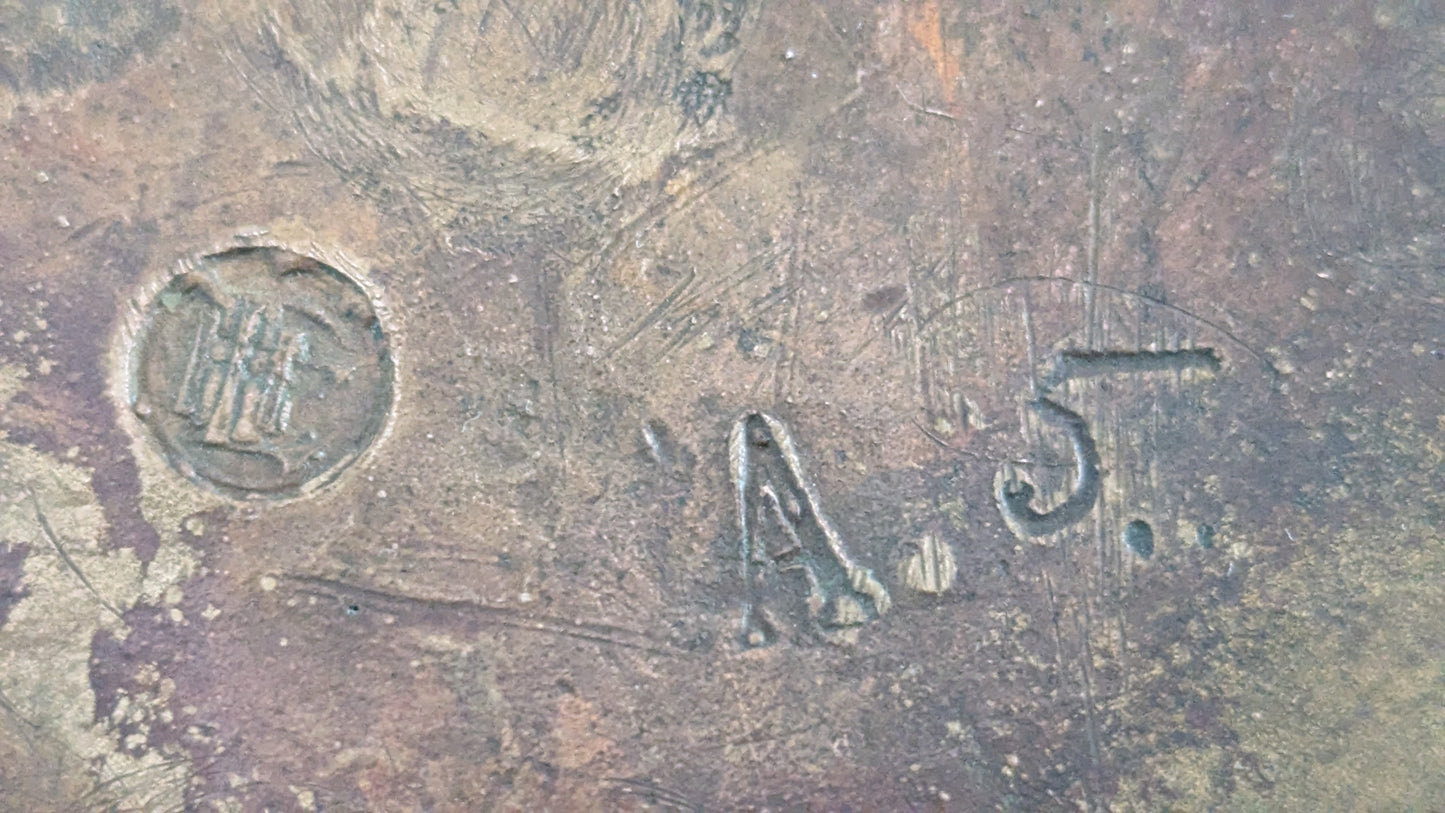 Hugo Elmqvist - Pronssinen Jugend Maljakko (1900-1905, Signeerattu)