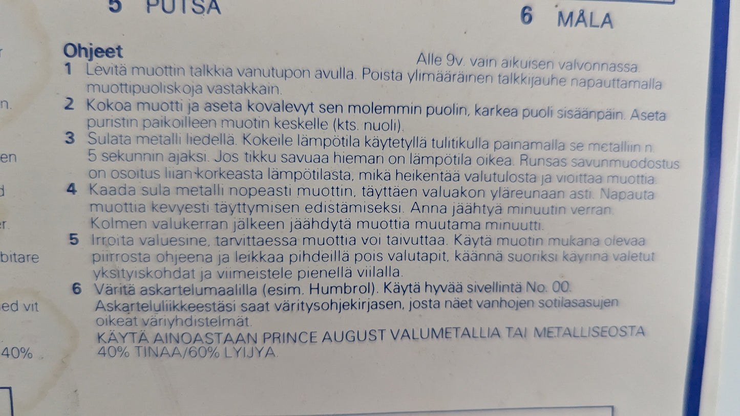 Prince August - Tinasotilassetti / Tinanvalusetti (Alkuperäisessä Paketissa)