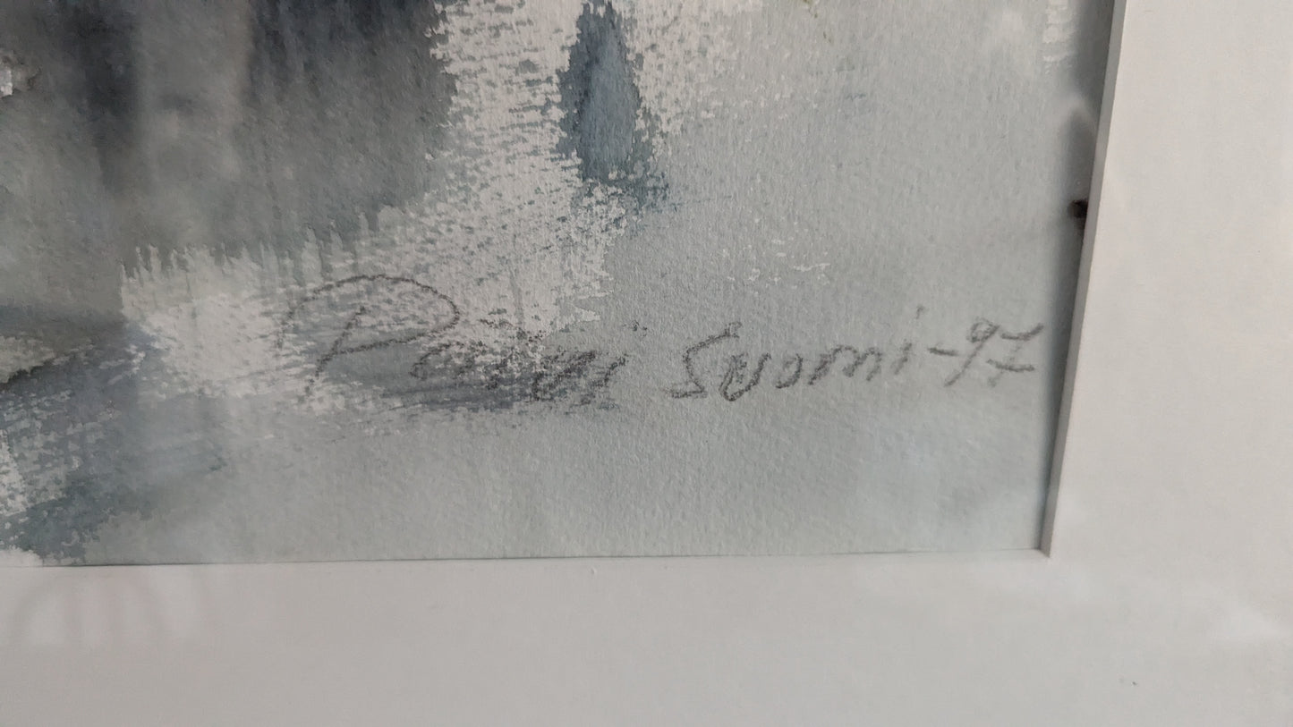 Päivi Suomi - Signeerattu Akvarellimaalaus (ISO, 1997)