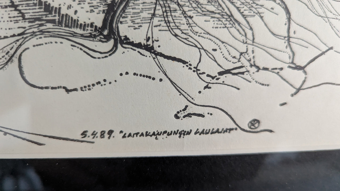 Pertti Kolehmainen - Laitakaupungin Laulajat (Signeerattu Grafiikka 1989)