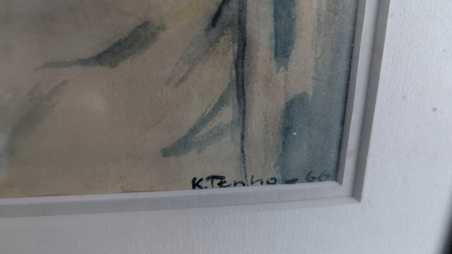 K. Tenho - Signeerattu Akvarellimaalaus (1966)