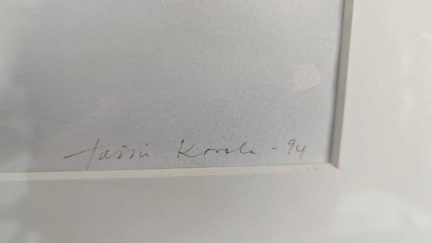 Taimi ... - Auringonlasku (Signeerattu Akvarellimaalaus 1994)