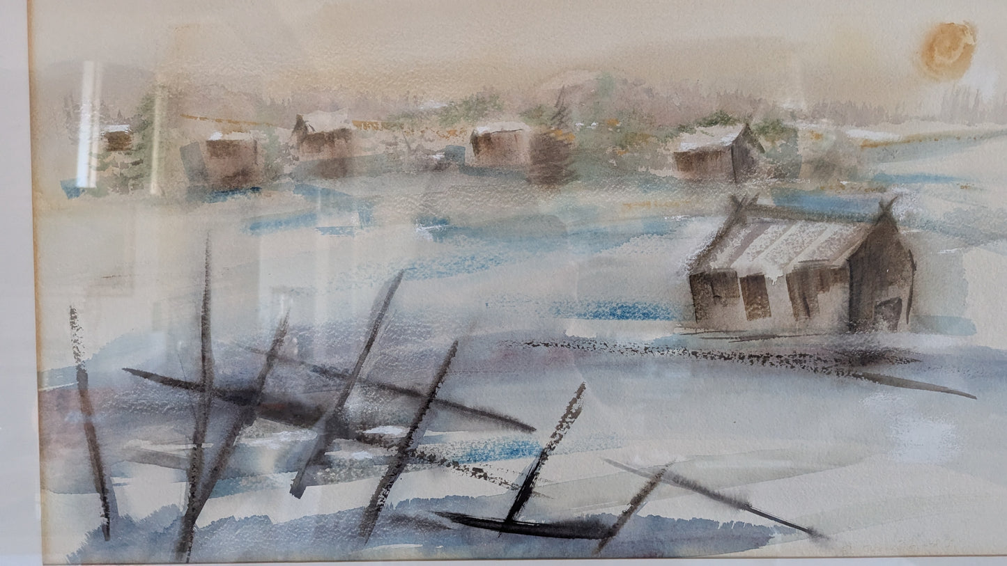 Iso Akvarellimaalaus (Korkeus: 70.5cm, Leveys: 90cm)