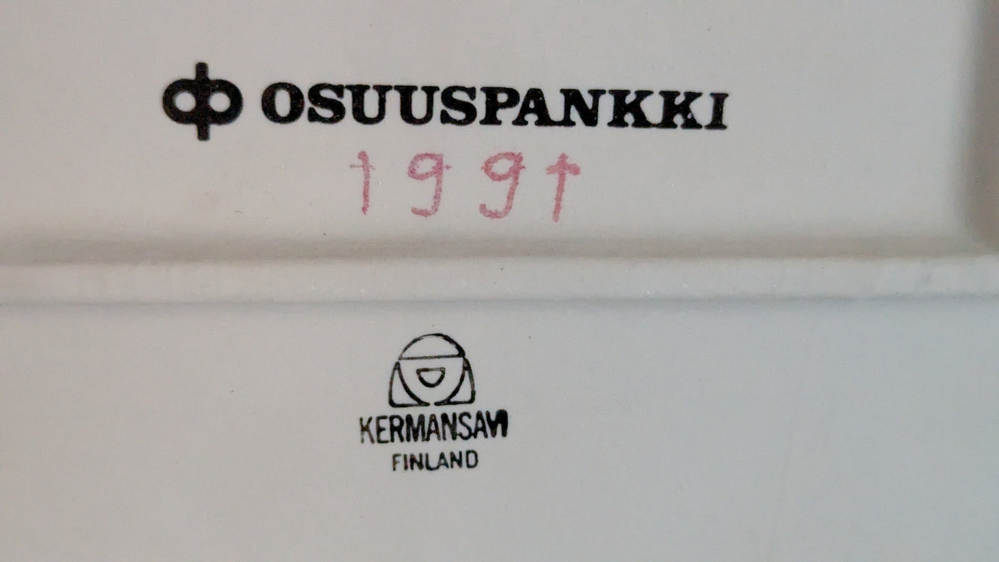 Kermansavi - Punatulkku Seinälaatta (Osuuspankki, Signeeraus EL)