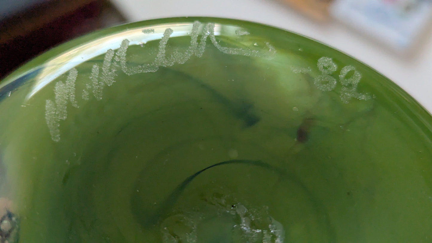 Mikko Merikallio - Maljakko / Taidelasiesine (1982, Signeerattu)