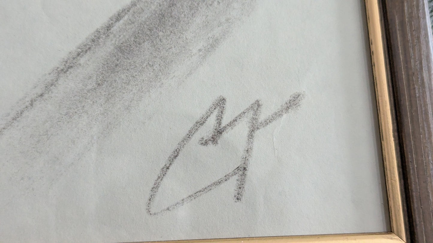 Signeerattu Hiilivärityö (89.5cm x 64.5cm)