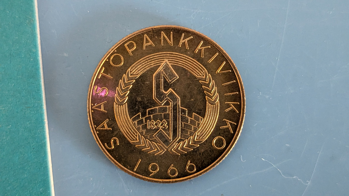 Säästöpankkiviikko 1966 - J.K. Paasikivi Mitali (Turun Työväen Säästöpankki)