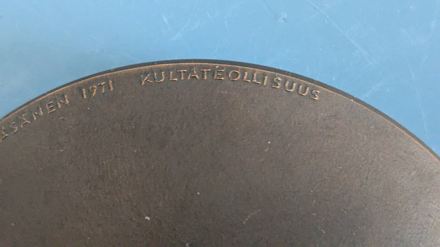 Kultateollisuus - Kymin Osakeyhtiö 100-Vuotta 1872-1972 Mitali (Kauko Räsänen)