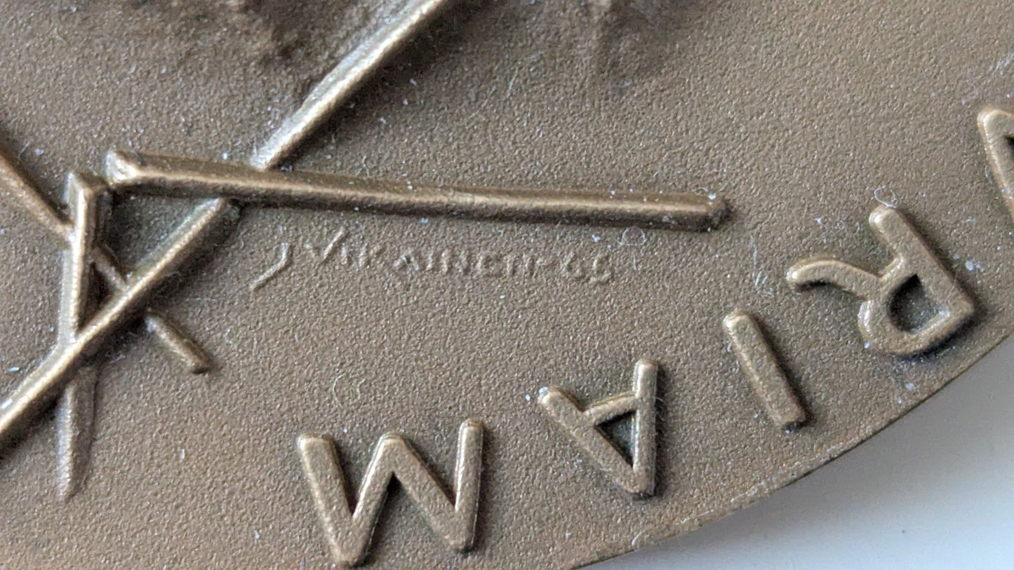 Auran Kultaseppä - Toivo Edvard Olin 80 Vuotta Pöytämitali (Jussi Vikainen)