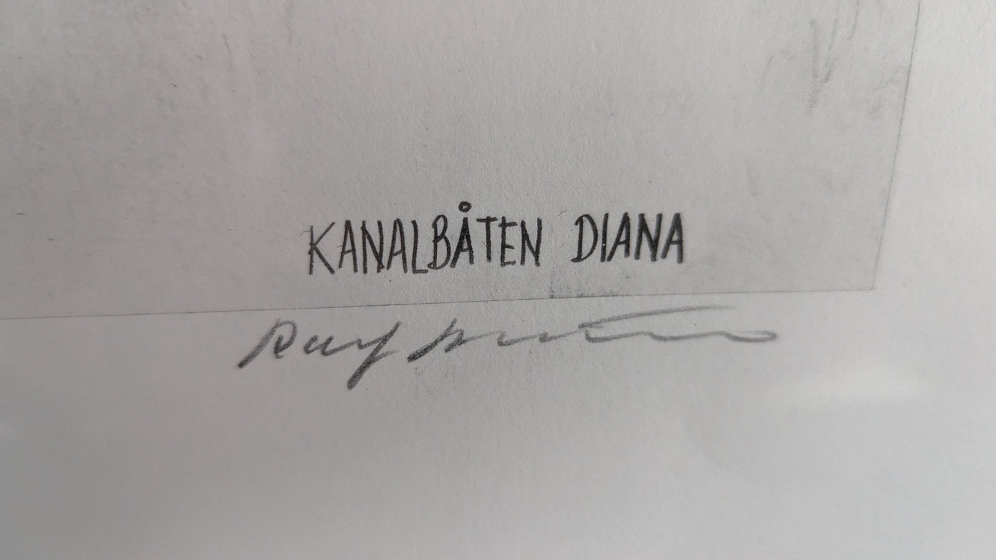 Rolf Berndtsson - Kanavalaiva Diana (Signeerattu Litografia)
