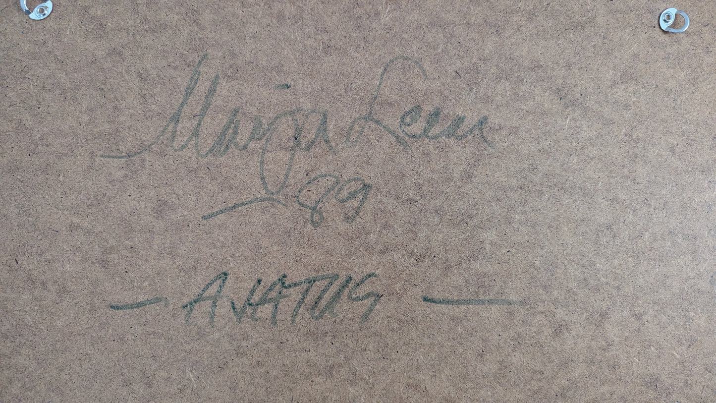 Marja Leena - Ajatus (Signeerattu Akvarellimaalaus 1989)