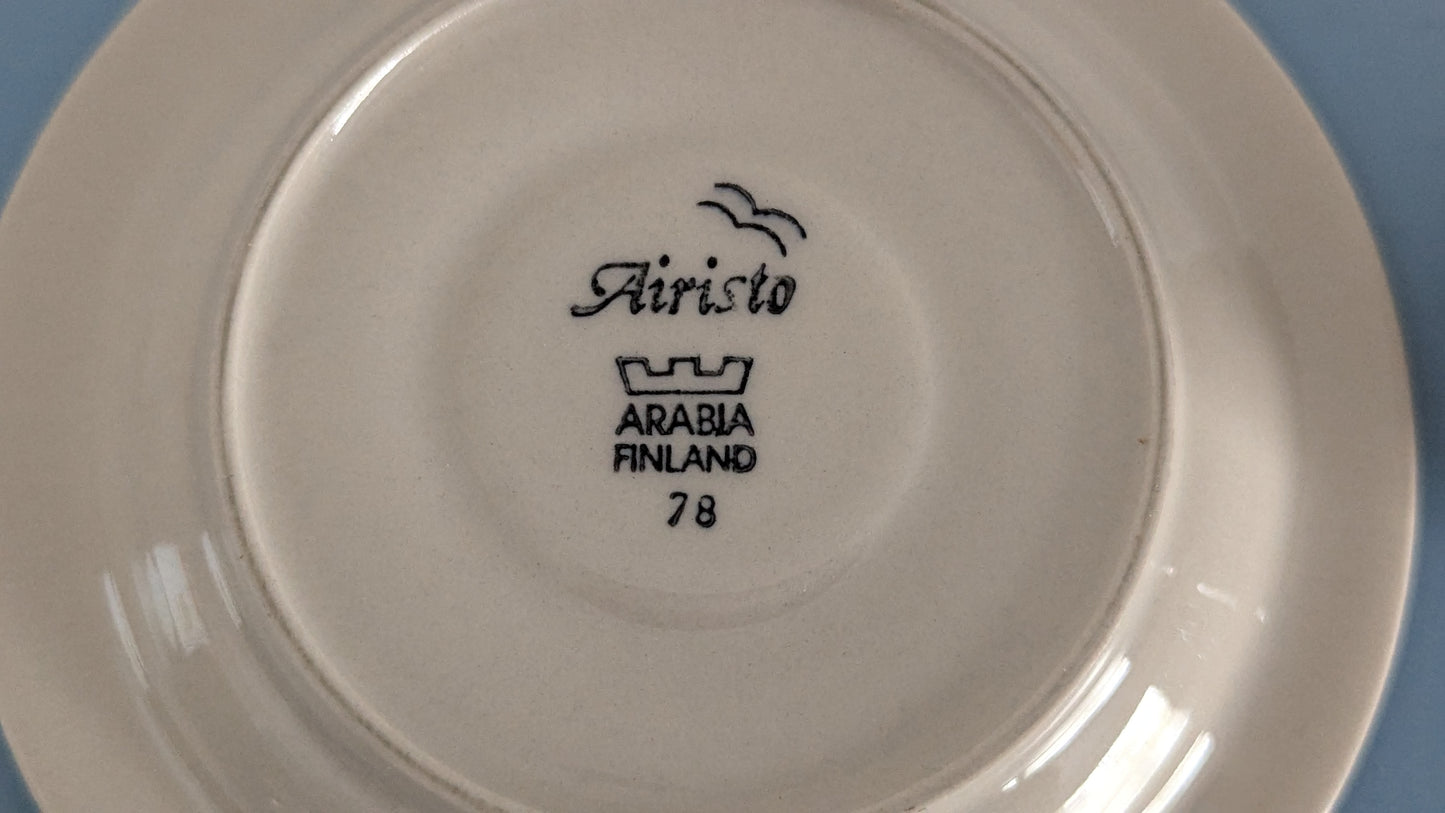 Arabia Airisto Kahviastiasto Kolmelle Hengelle (6-osaa, 1984-1988, Inkeri Leivo)