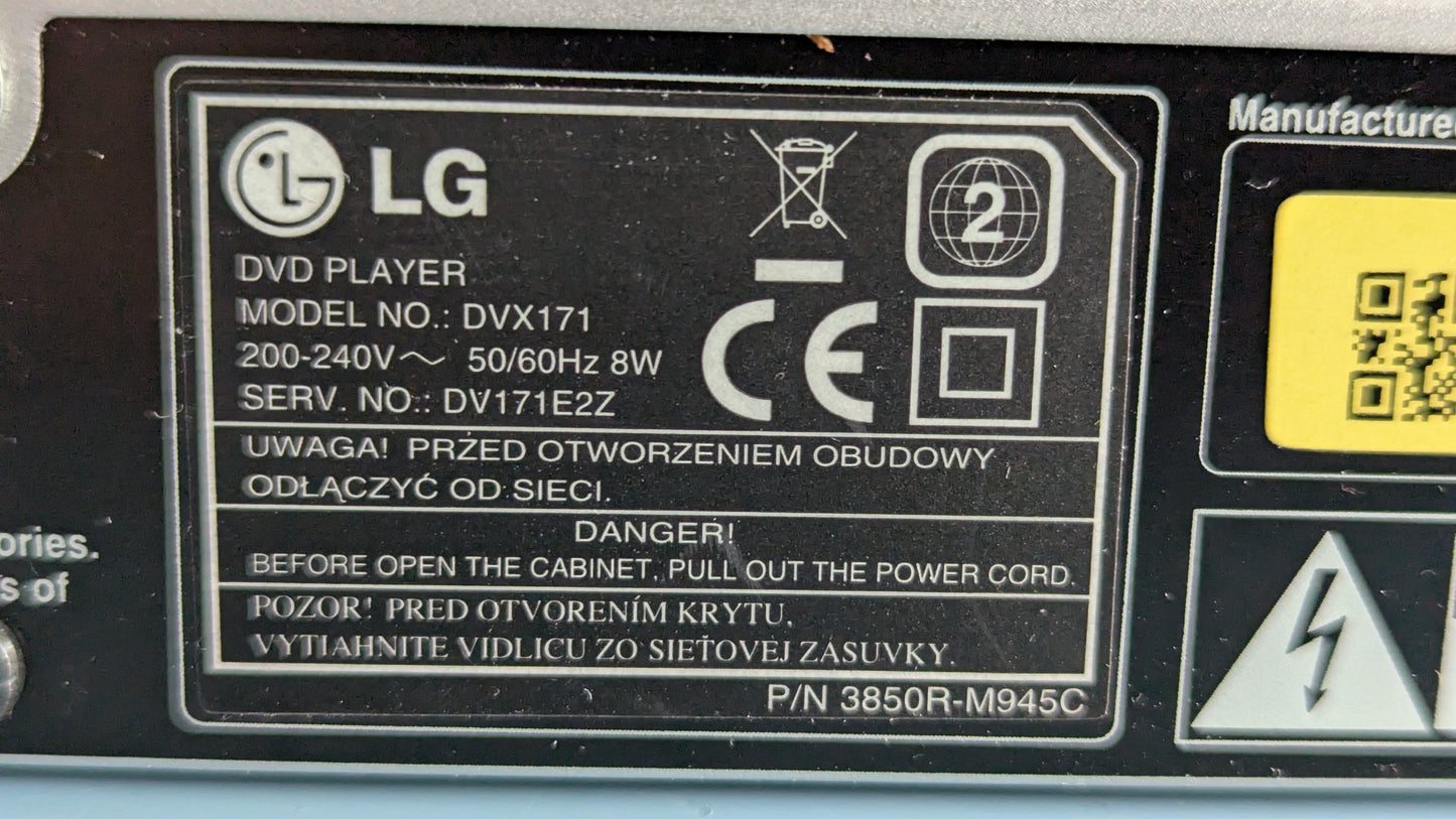 LG DVX171 CD-Soitin / DVD-Soitin