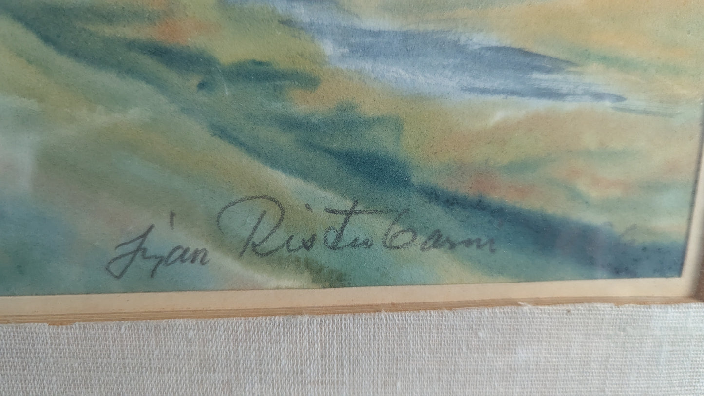 Irian Ristubarni / Yrjö Ahola - Signeerattu Akvarellimaalaus (1966)