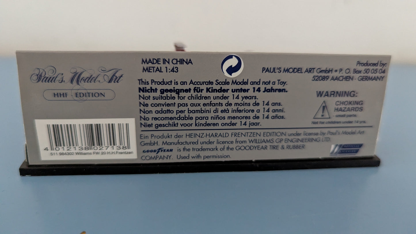 MiniChamps - Williams Mecachrome FW20 / Heinz-Harald Frenzen (HHF Edition 43)