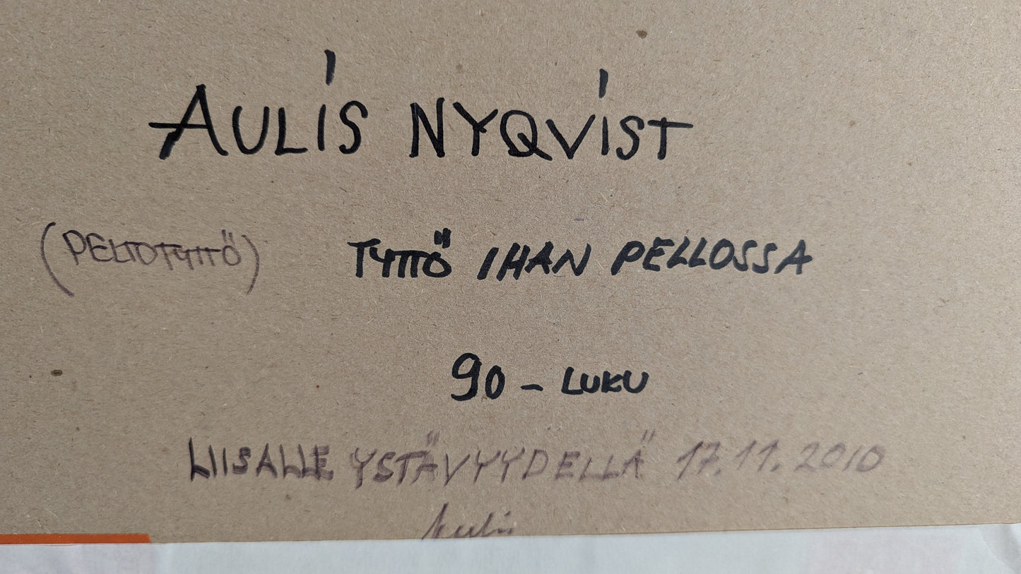 Aulis Nyqvist - Peltotyttö (Signeerattu Valokuva 2006)