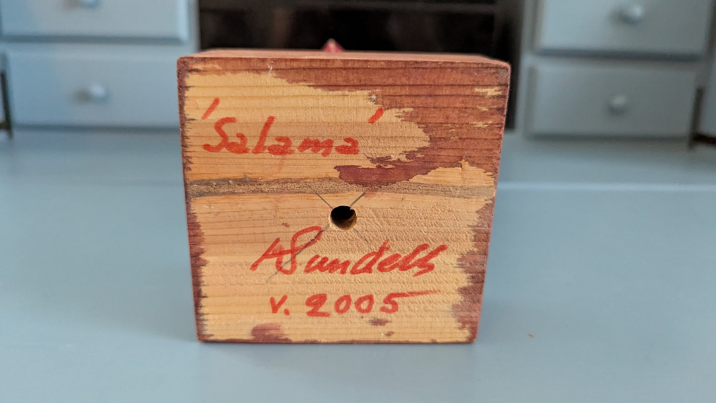 Kalevi Sundell - Salama (Signeerattu Puuveistos, 2005)