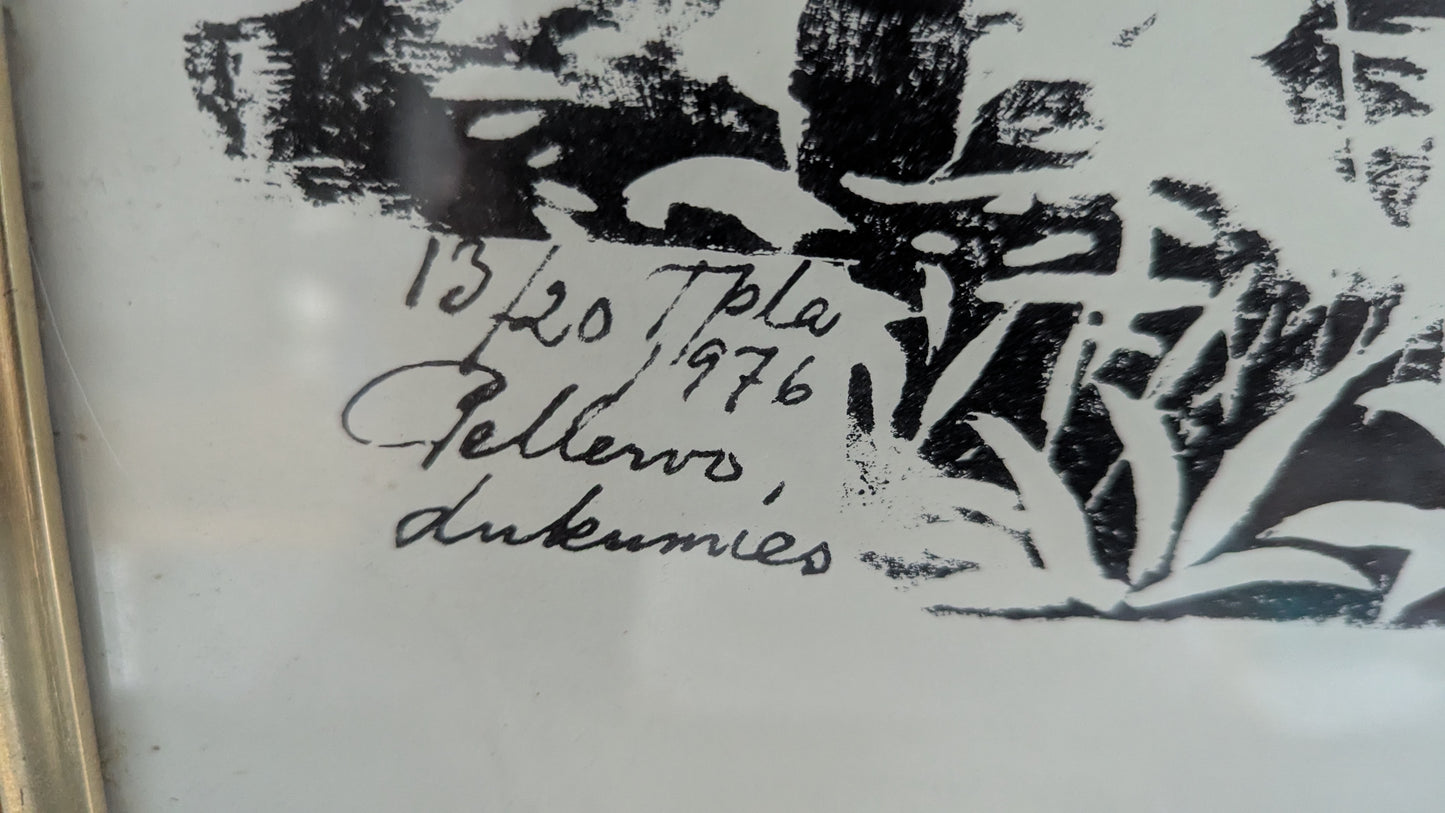 Pellervo Lukumies - Signeerattu Puupiirros (13/20, 1976)