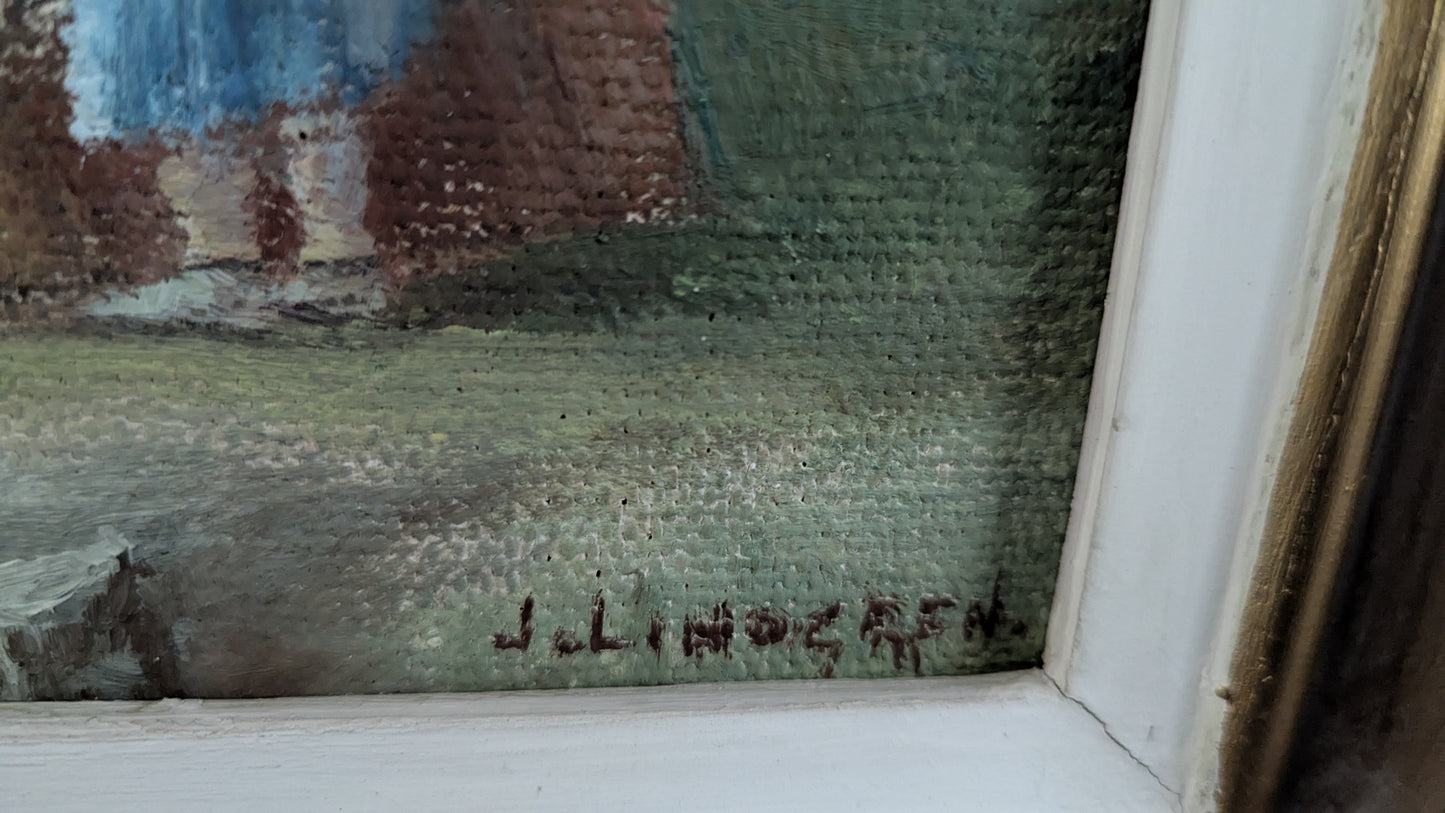 J.Lindgren - Signeerattu Öljyvärimaalaus