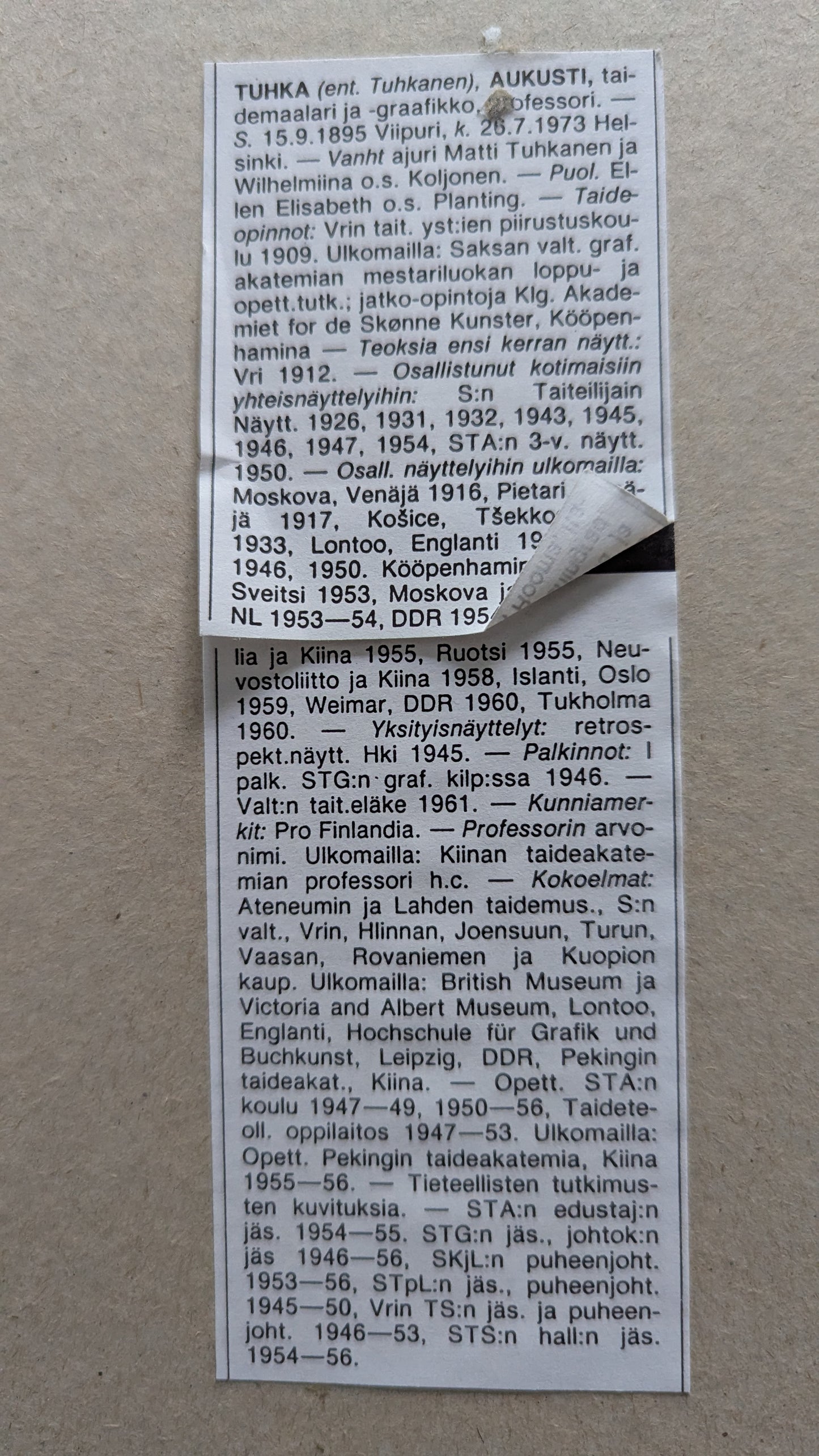 Aukusti Tuhka - Tunturi (Signeerattu Litografia, 1950)