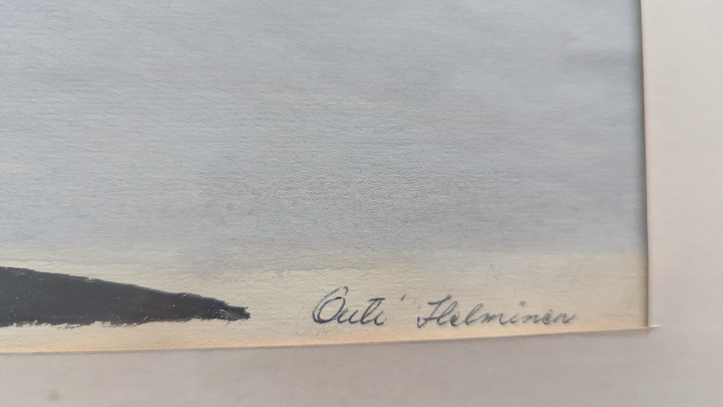 Outi Helminen - Signeerattu Akvarellimaalaus