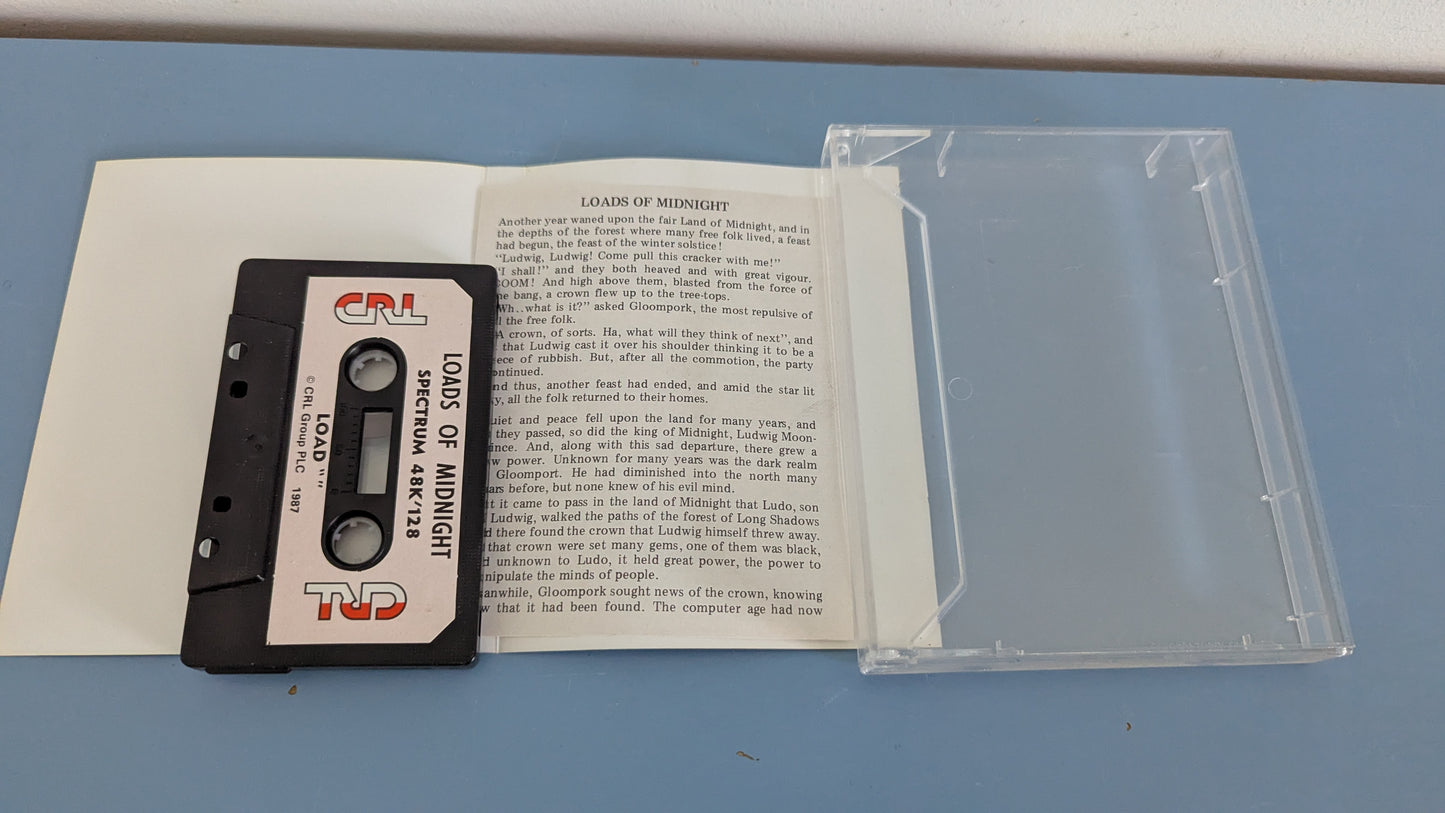 CRL Group PLC - Loads Of Midnight (Spectrum, Kasetti, Ohjeet)