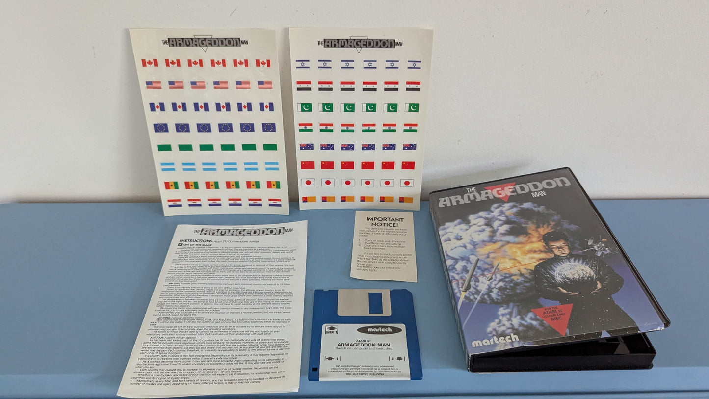 Martech Games Ltd - The Armageddon Man (Atari ST, Disketti, Ohjeet)