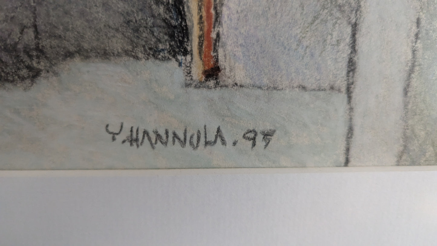 Yrjö (Ybi) Hannula - Porttikäytävä (Signeerattu Pastellimaalaus, 1997)