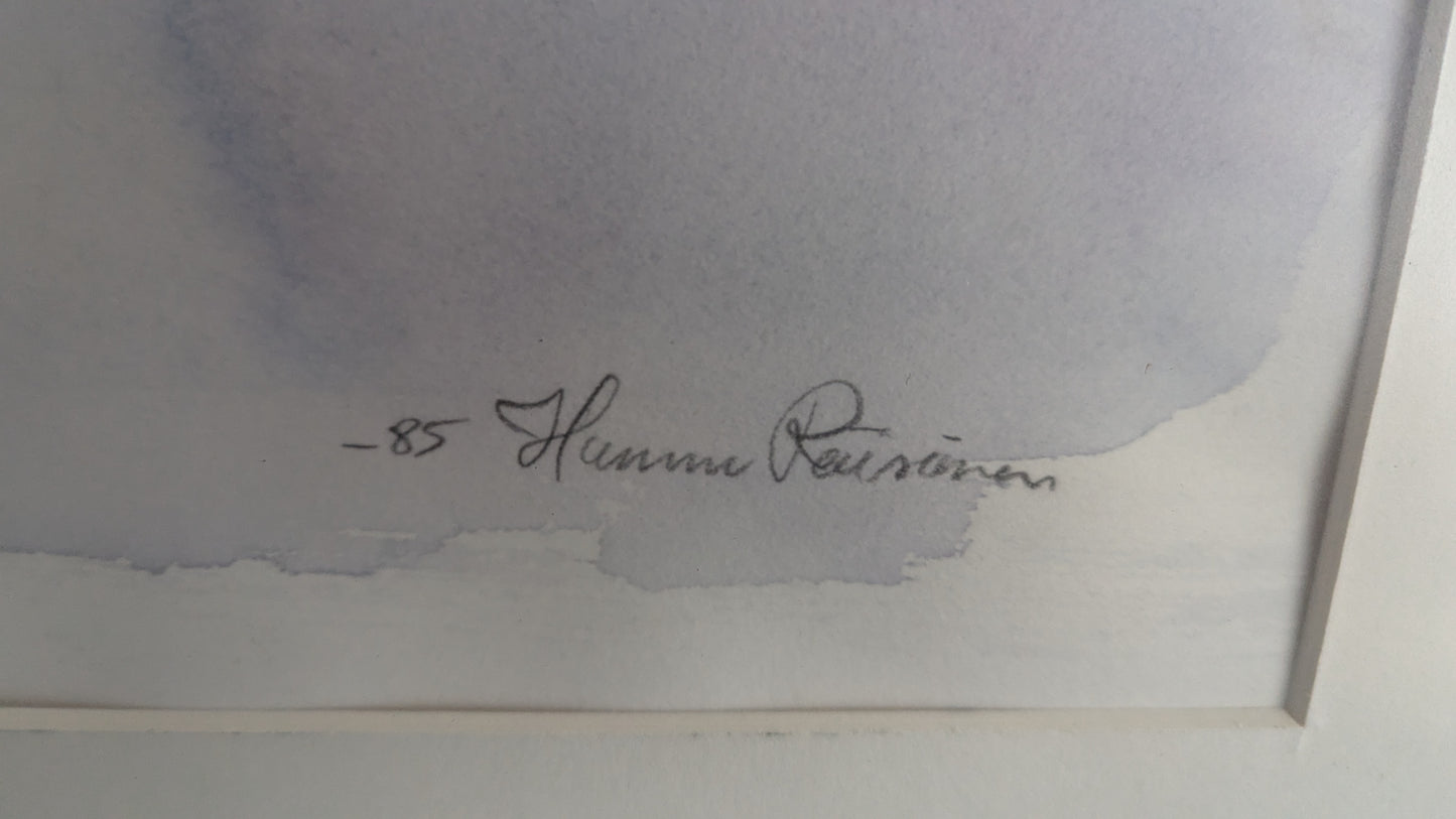 Hannu Räisänen - Signeerattu Akvarellimaalaus (1985)