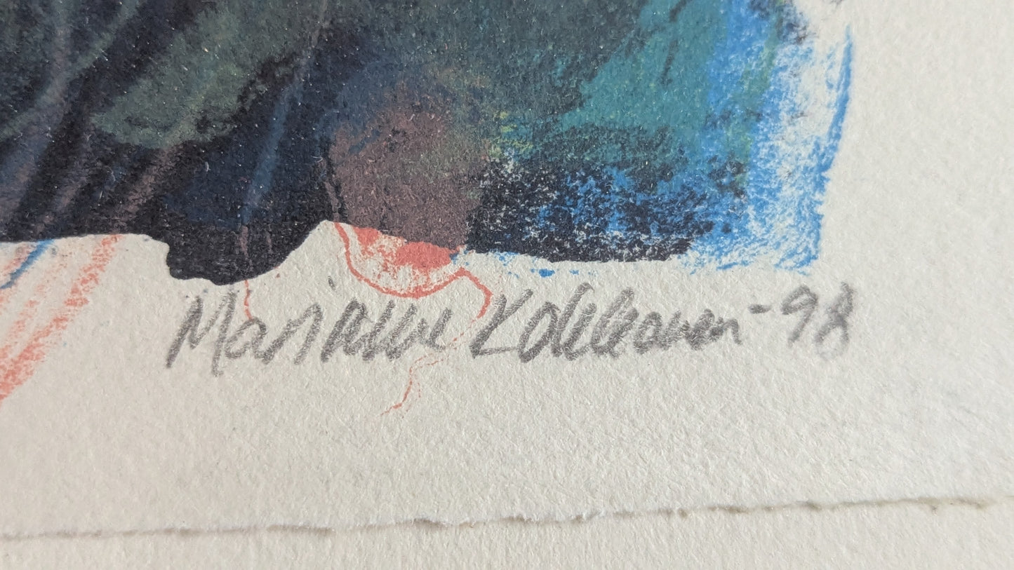 Marianne Kokkonen - Yölilja (Signeerattu Monotypia, 1/1 1998)