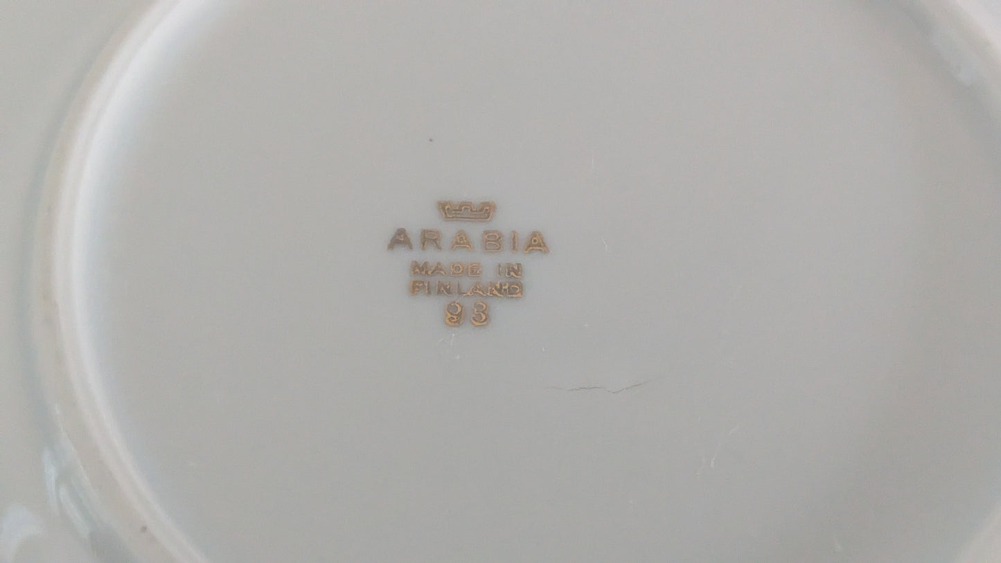 Arabia OB-Mallin Sininen Ruusu Koriste Leivoslautanen / Leipälautanen (9kpl)