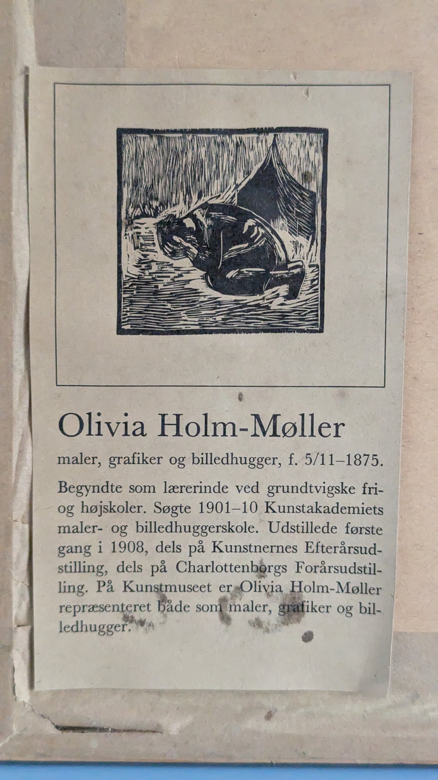 Olivia Holm-Møller - The Story of Jonah (Laattasigneerattu Puupiirros)