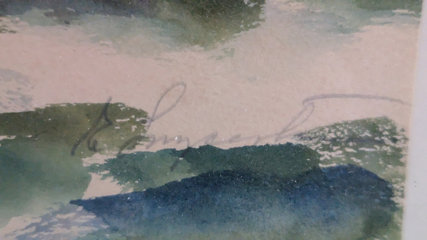 Signeerattu Akvarellimaalaus (Korkeus: 42.5cm, Leveys: 53cm)