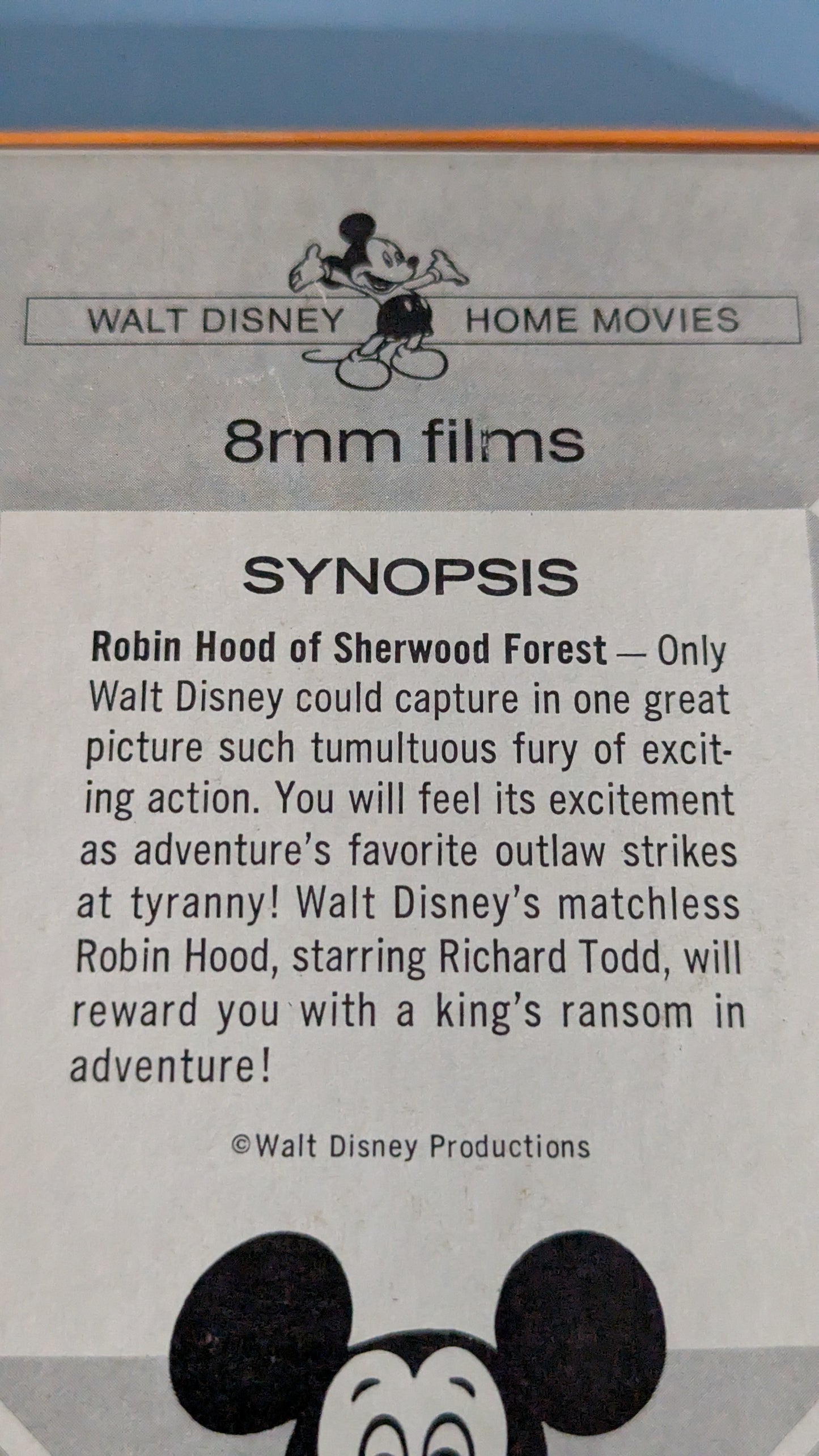 Walt Disney - Robin Hood of Sherwood Forest 8mm Kaitafilmi