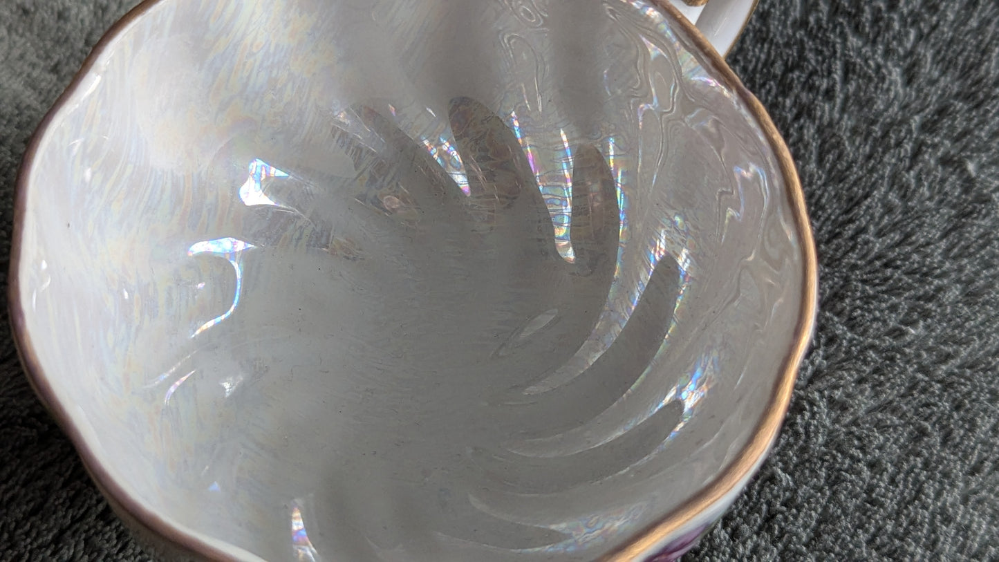 Japanilainen Kukkakoristeltu ja Hohtomaalattu Kahviastiasto Viidelle Hengelle