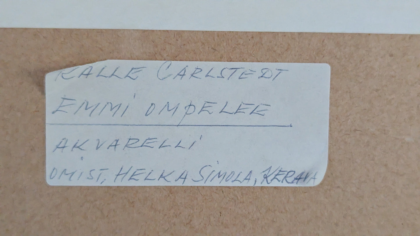 Kalle Carlstedt - Emmi Ompelee (Akvarellimaalaus)