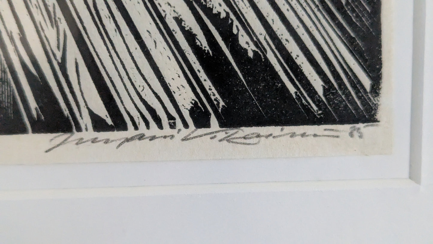 Juhani Vikainen - Signeerattu Puupiirros (1985)