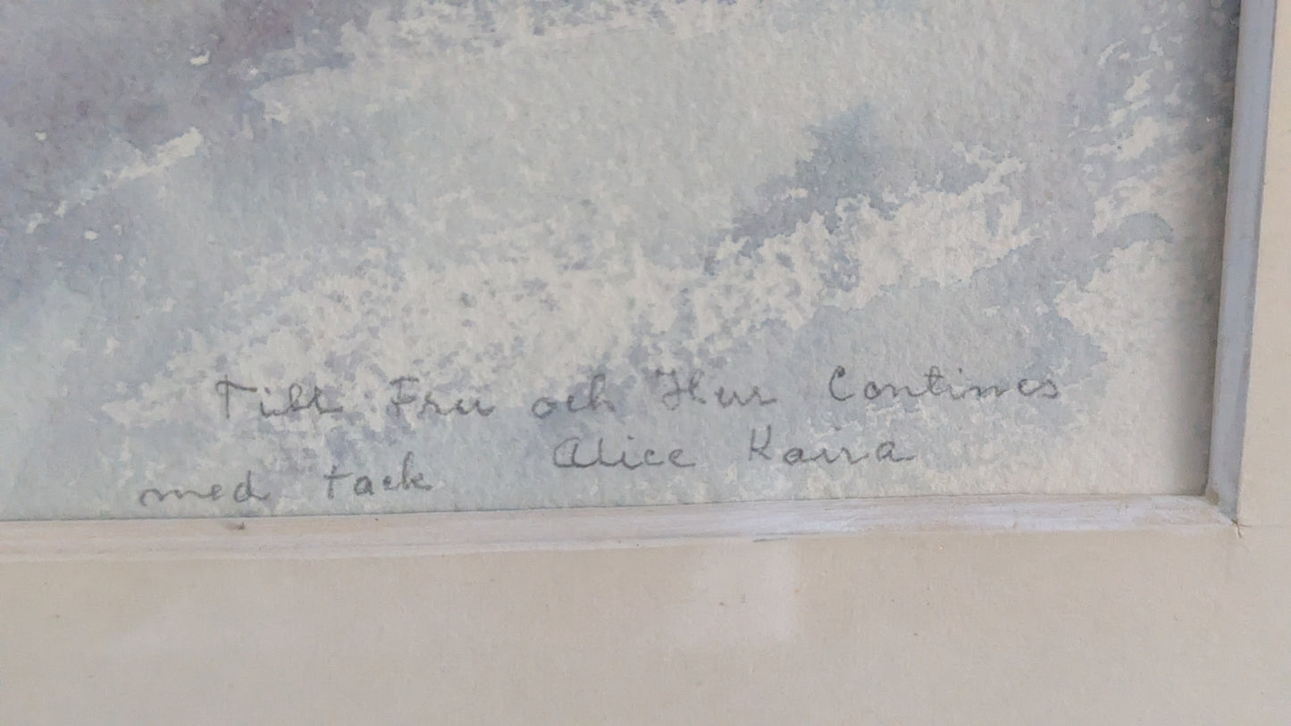 Alice Kaira - Signeerattu Akvarellimaalaus
