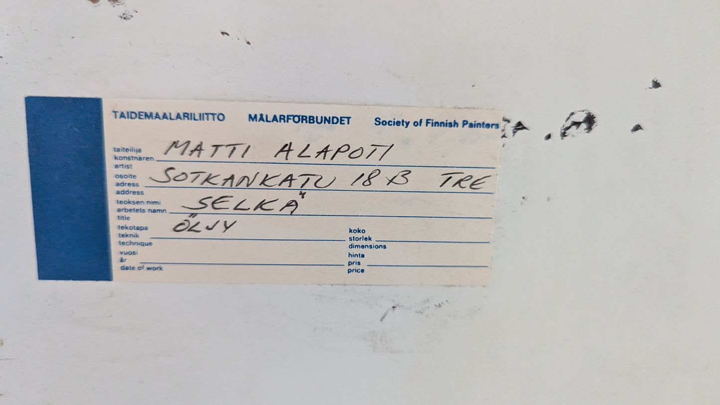 Matti Alapoti - Selkä (Signeerattu Öljyvärimaalaus)