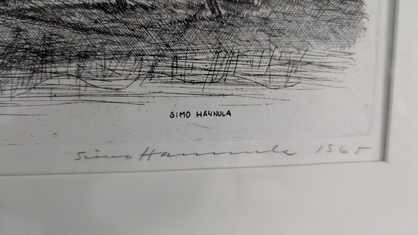Simo Hannula - Orimattilan Saha (Signeerattu Etsaus 1965, 14/25)