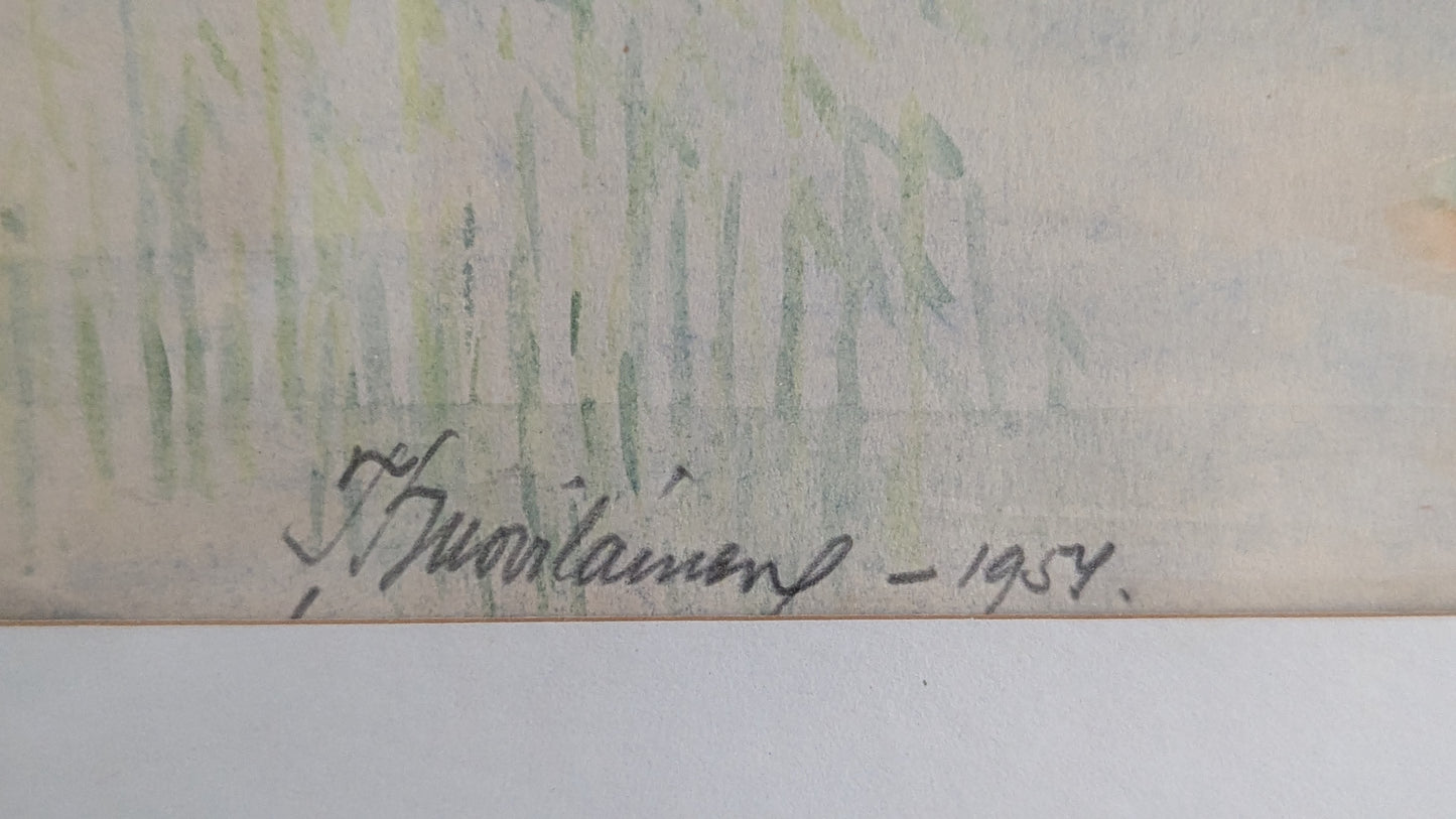 T.Huovilainen - Signeerattu Akvarellimaalaus (1954)