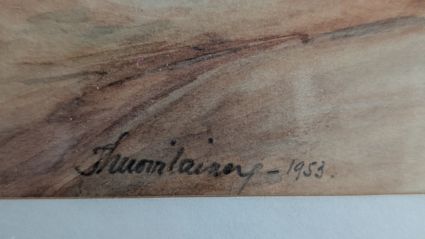 T.Huovilainen - Signeerattu Akvarellimaalaus (1953)