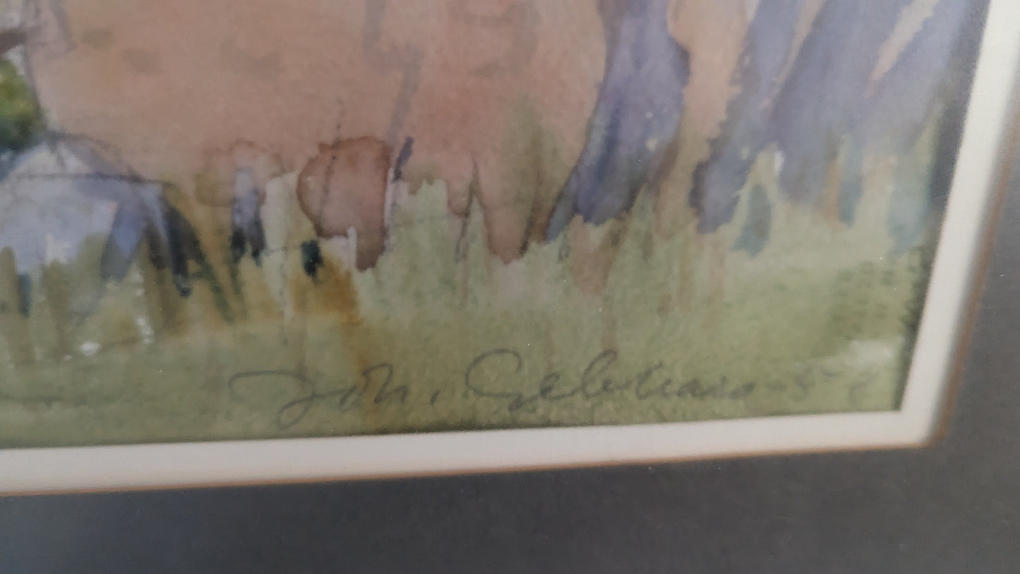 Johannes Gebhard - Signeerattu Akvarellimaalaus (1958)