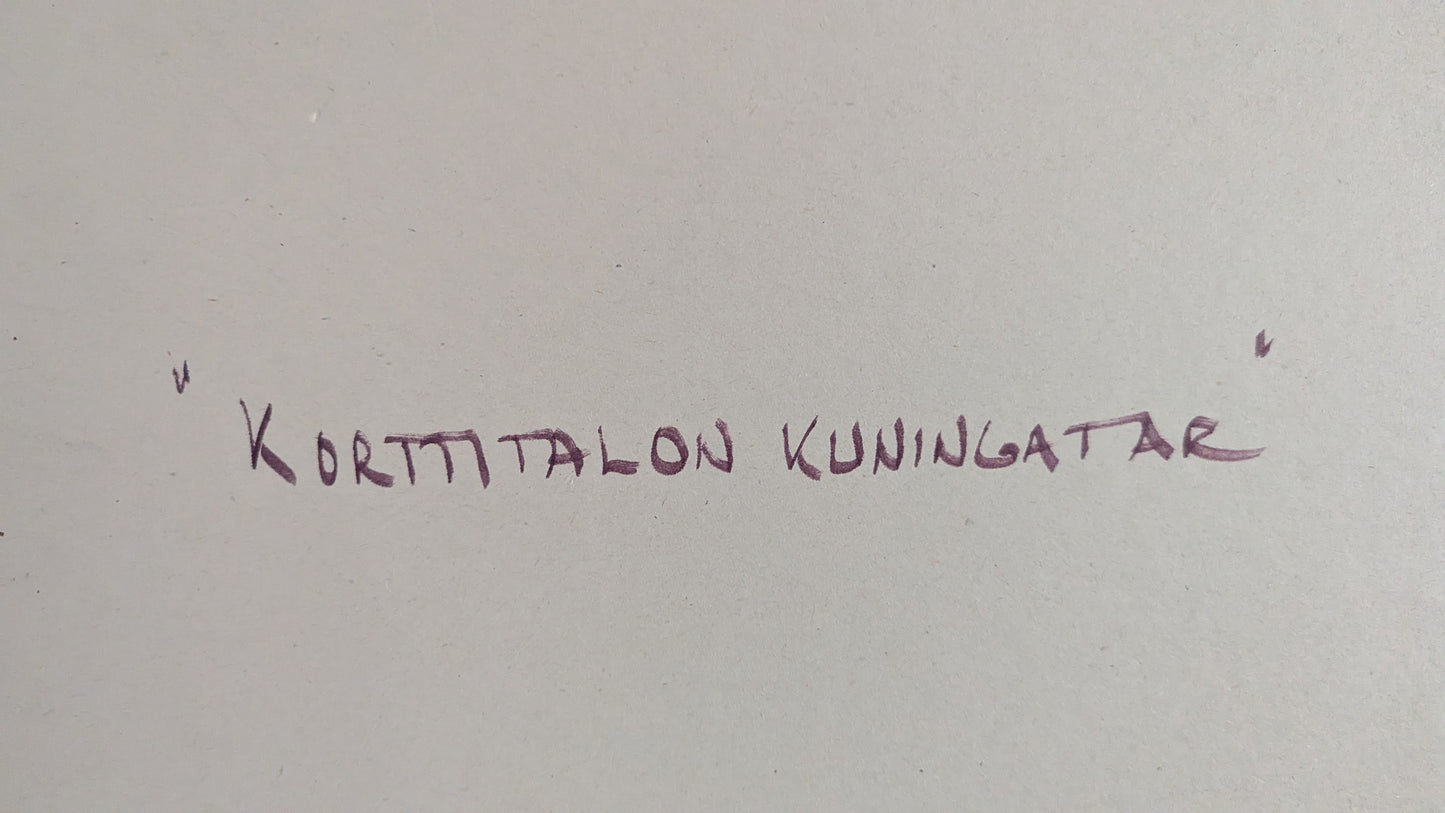 Pertti Kolehmainen - Korttitalon Kuningatar (Signeerattu Etsaus 1980)