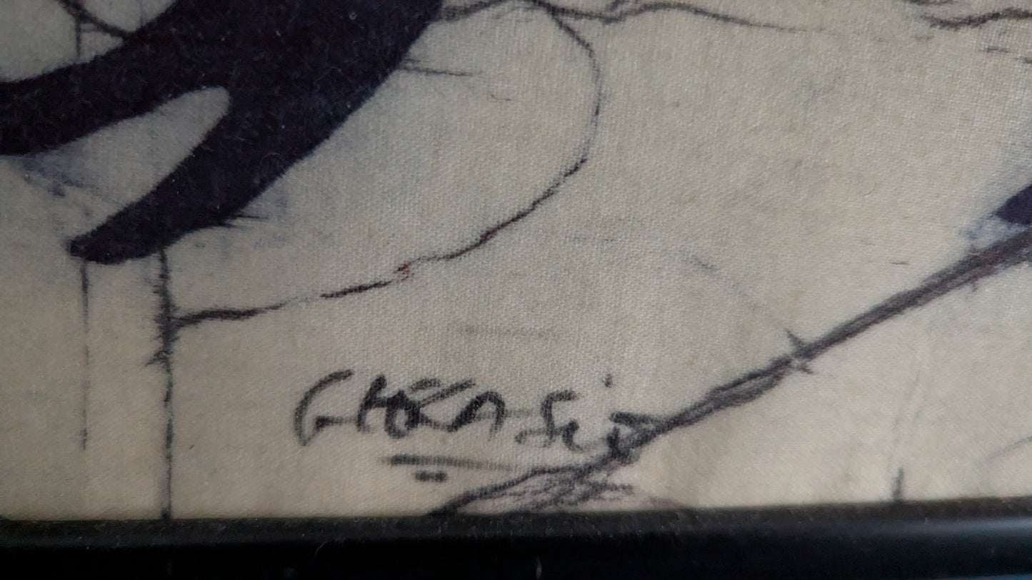 Signeerattu Kankaalle Painettu Teos